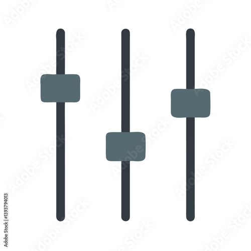 Vertical Sliders Representing Settings or Controls Icon Design