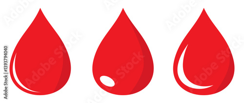 Drop Blood set icon editable stroke 