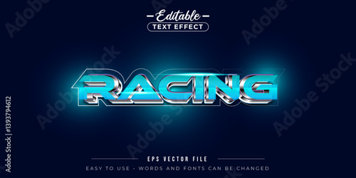 Racing text style, editable text effect.