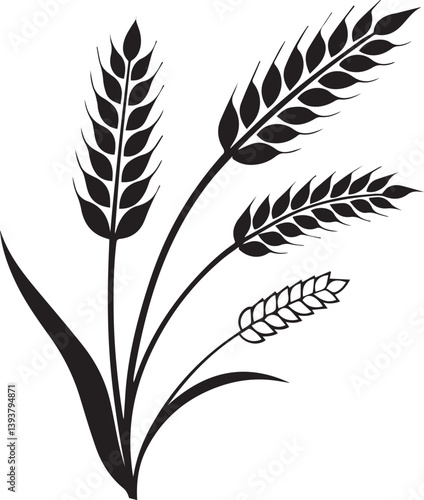 Wheat barley rice icon hand drawn vector design logotype illustrator 