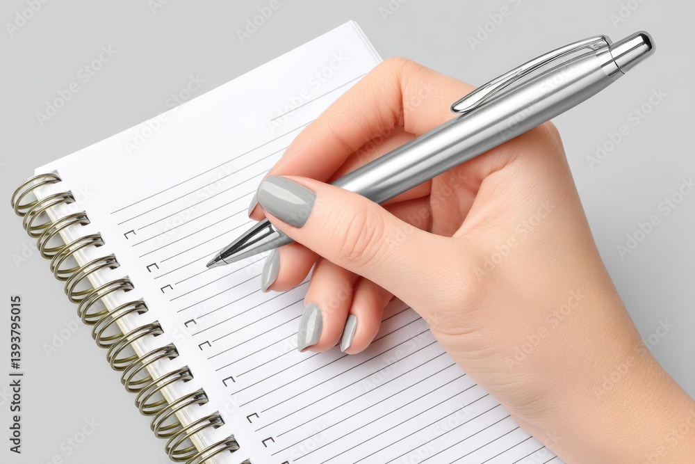 A hand writing daily goals in a productivity app using a stylus A hand writing daily goals in a productivity app using a stylus