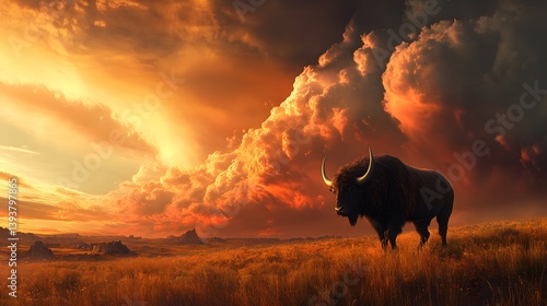 cow in the sunset