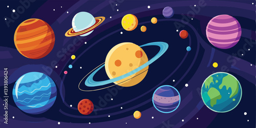 seamless pattern with planets