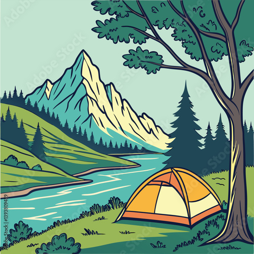 camping in the mountains