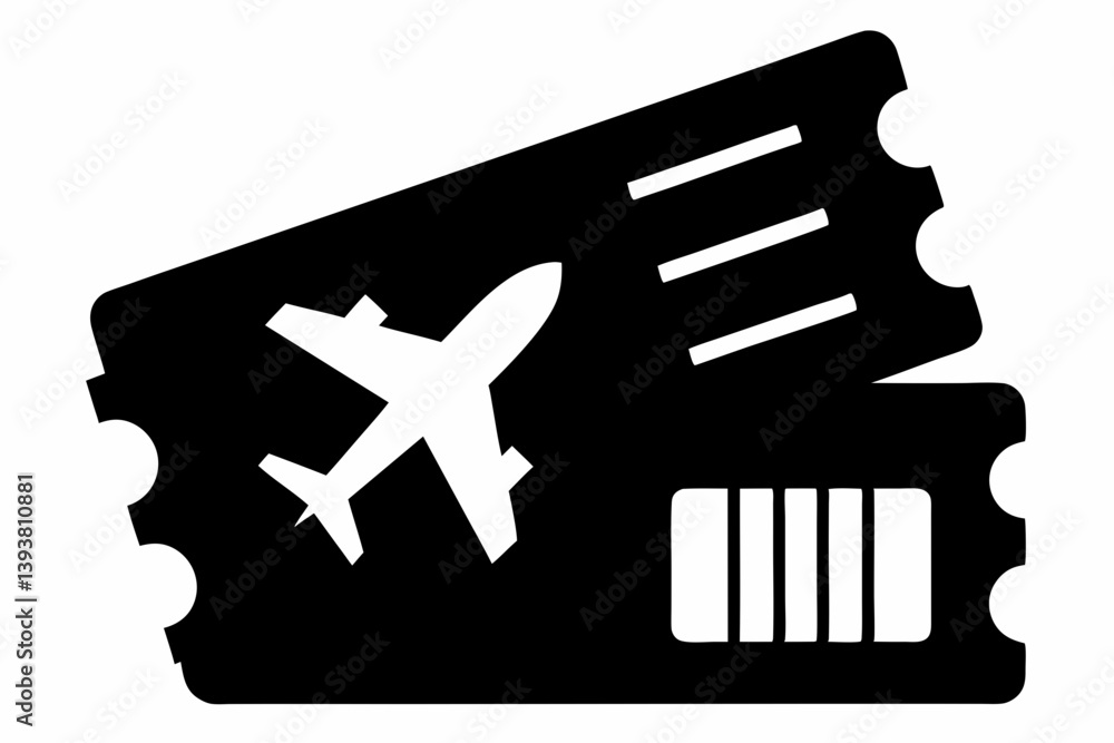 Fototapeta premium boarding pass design silhouette vector illustration