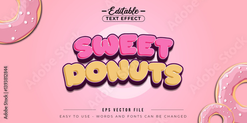 Sweet Donuts text style text effect.