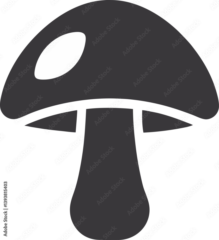 Mushroom silhouette icon on white background. Mushroom silhouette icon on white background.
