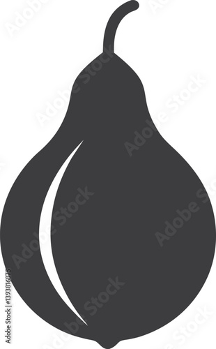 Pointed gourd silhouette icon on white background.