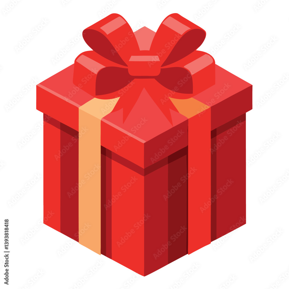 Fototapeta premium Christmas giftbox vector art illustration. 