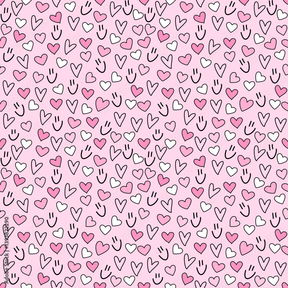 seamless pattern with pink hearts seamless pattern with pink hearts