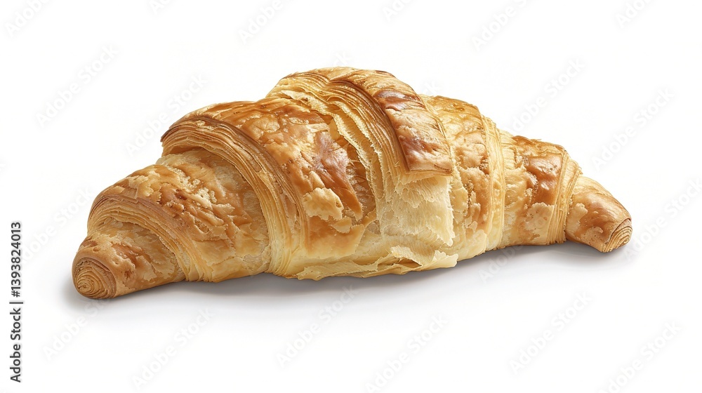 An alluring croissant is attractively showcased. The croissant has a flaky, golden - brown exterior, with its characteristic crescent shape. When cut open, the inside reveals soft, buttery layers that An alluring croissant is attractively showcased. The croissant has a flaky, golden - brown exterior, with its characteristic crescent shape. When cut open, the inside reveals soft, buttery layers that