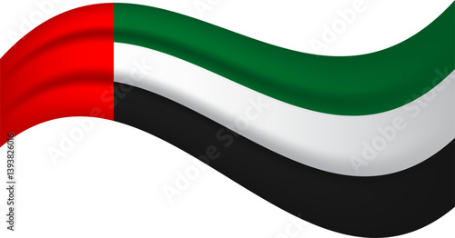 United Arab Emirates wavy flag, waving flag vector illustration