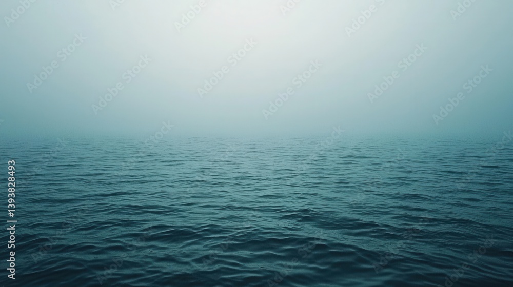 Gentle Ocean Waves Breaking into Soft Mist Under Calm Atmosphere Gentle Ocean Waves Breaking into Soft Mist Under Calm Atmosphere