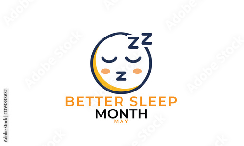 Better sleep month. background, banner, card, poster, template. Vector illustration.
