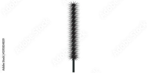 Realistic Mascara Brush, Black Wavy Style Cosmetic Object Vector Illustration.	