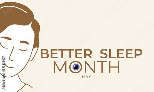 Better sleep month. background, banner, card, poster, template. Vector illustration.