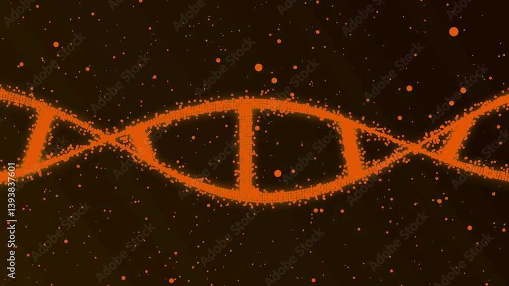 Conceptual background with spiral molecule of DNA in abstract dark space, high resolution