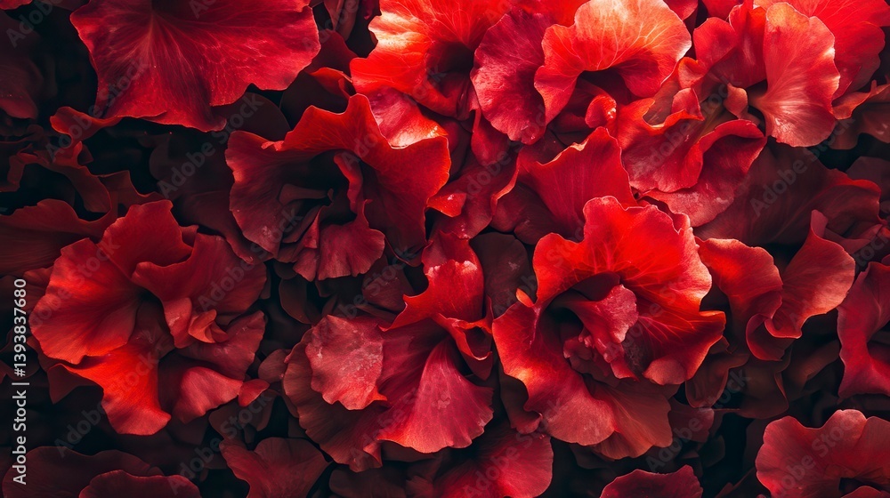 Close-up of vibrant red petals, creating a textured floral background. Close-up of vibrant red petals, creating a textured floral background.