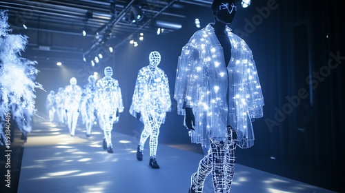 Futuristic Fashion Show Featuring Light-Emitting Garments on the Runway
