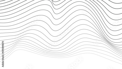 Artistic corner waves on minimal white background