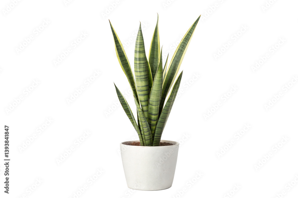 Sansevieria trifasciata 'Laurentii' in White Pot Sansevieria trifasciata 'Laurentii' in White Pot