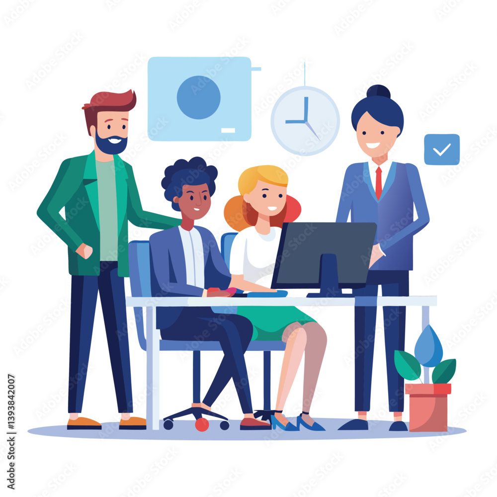 professional-business-people--programmer working vector image on a white background professional-business-people--programmer working vector image on a white background