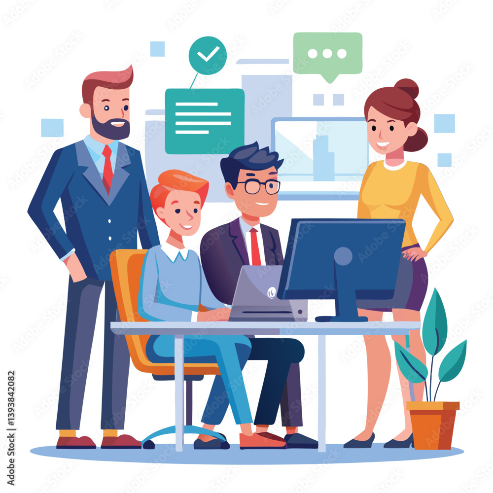 professional-business-people--programmer working vector image on a white background professional-business-people--programmer working vector image on a white background