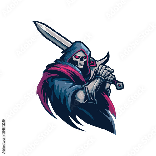 esports logo skull raising arms for gamer