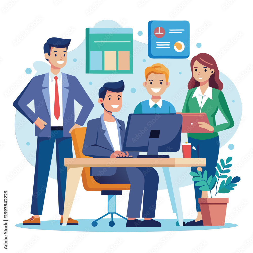 professional-business-people--programmer working vector image on a white background professional-business-people--programmer working vector image on a white background