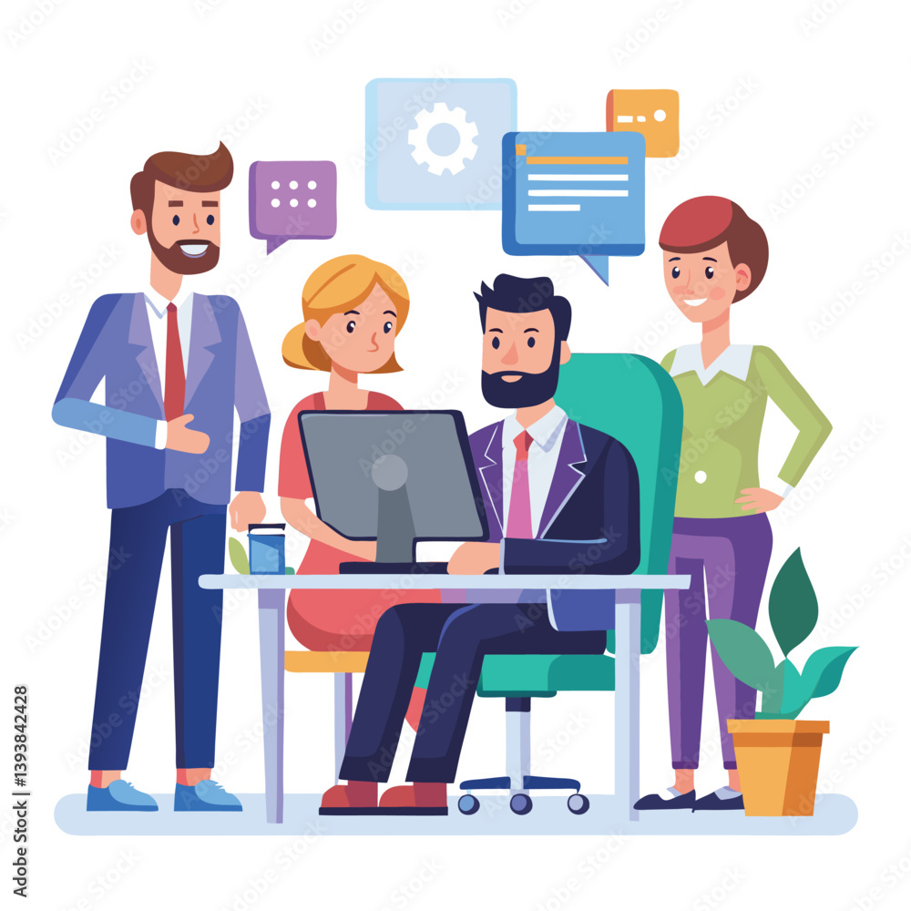 professional-business-people--programmer working vector image on a white background professional-business-people--programmer working vector image on a white background