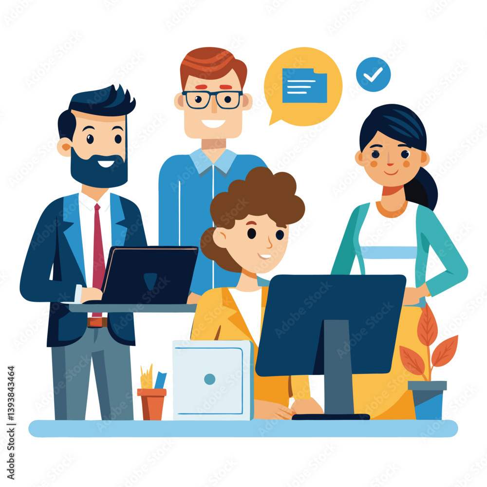 professional-business-people--programmer working vector image on a white background professional-business-people--programmer working vector image on a white background