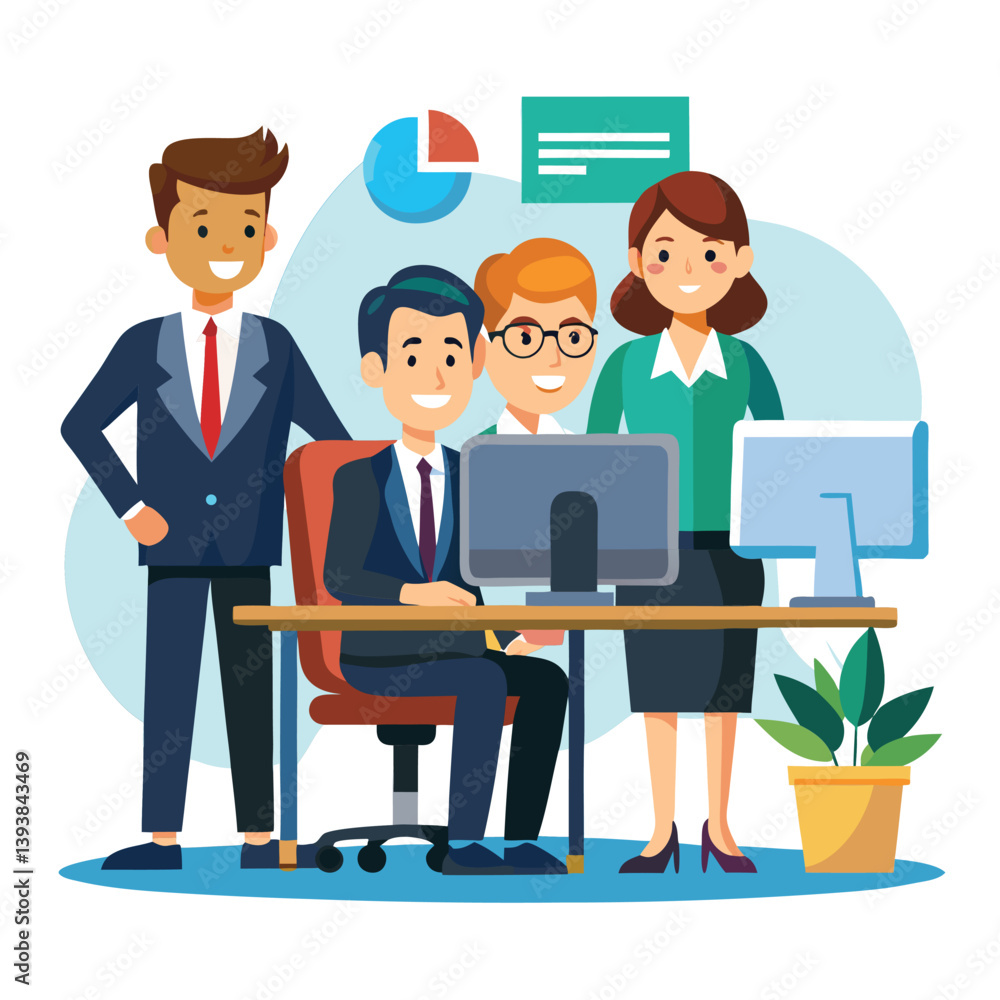professional-business-people--programmer working vector image on a white background professional-business-people--programmer working vector image on a white background