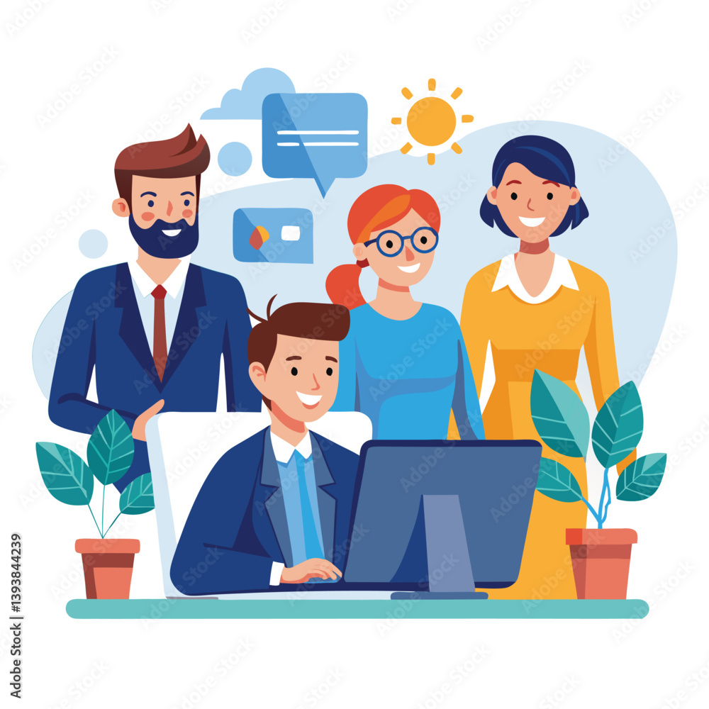 professional-business-people--programmer working vector image on a white background professional-business-people--programmer working vector image on a white background