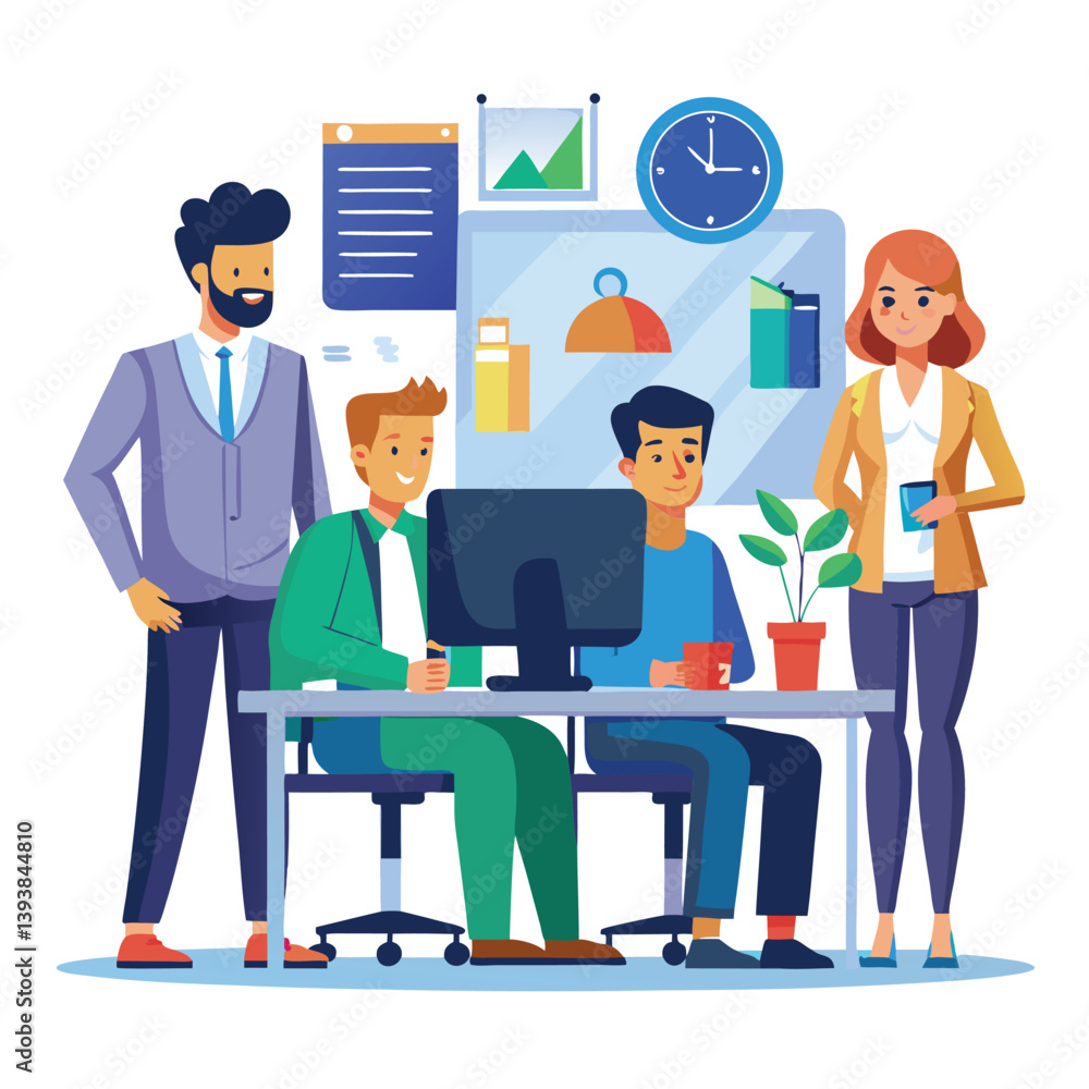 professional-business-people--programmer working vector image on a white background professional-business-people--programmer working vector image on a white background