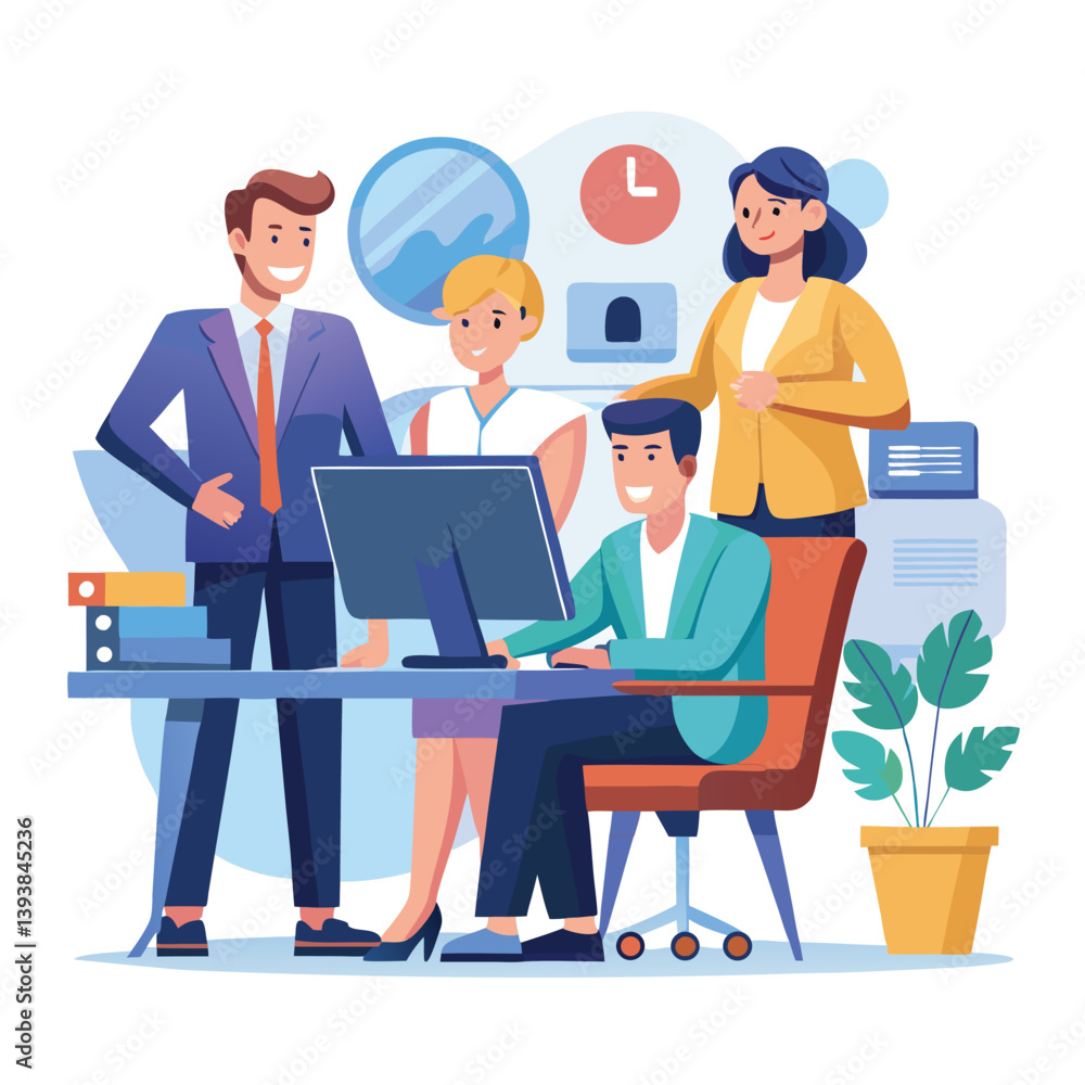 professional-business-people--programmer working vector image on a white background professional-business-people--programmer working vector image on a white background