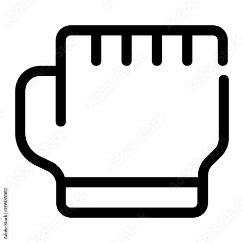 icon mitten with style outline