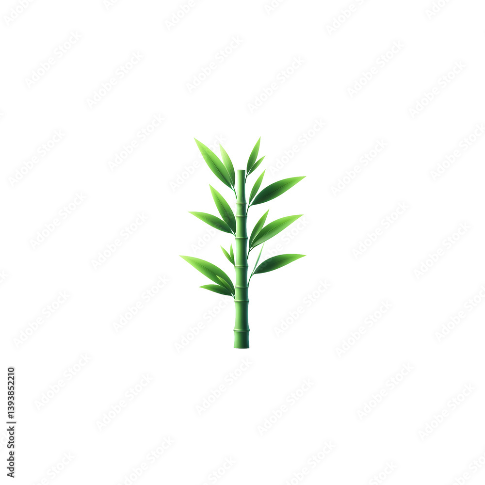 Fototapeta premium Realistic 3D Bamboo Tree Isolated on Transparent Background