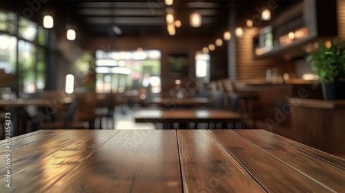 Wallpaper Mural wooden table in cafe Torontodigital.ca