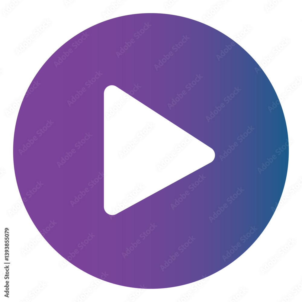 Purple Blue Gradient Play Button for Music Apps Purple Blue Gradient Play Button for Music Apps