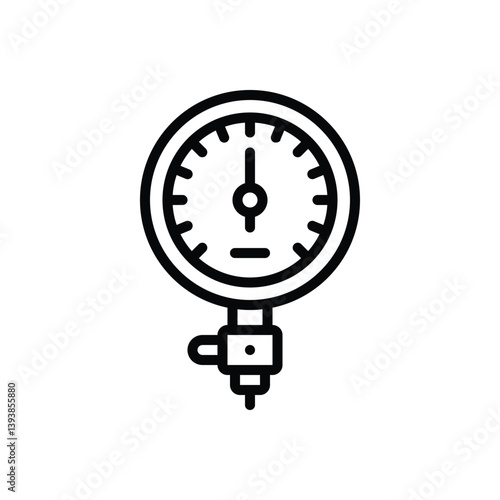 Black line icon for gauge