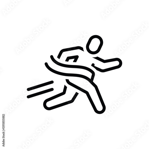 Black line icon for finish