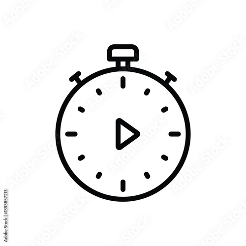 Black line icon for start