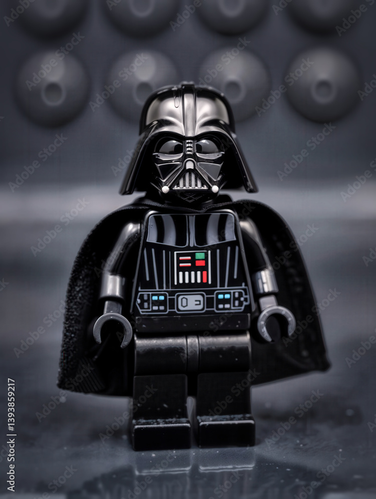 Obraz premium LEGO Star Wars Film Jedi Figure, Darth Vader, Anakin Skywalker Mini Figure, Lucasfilm Movie Character, LEGO Movie Set, Film-Themed LEGO, London, UK