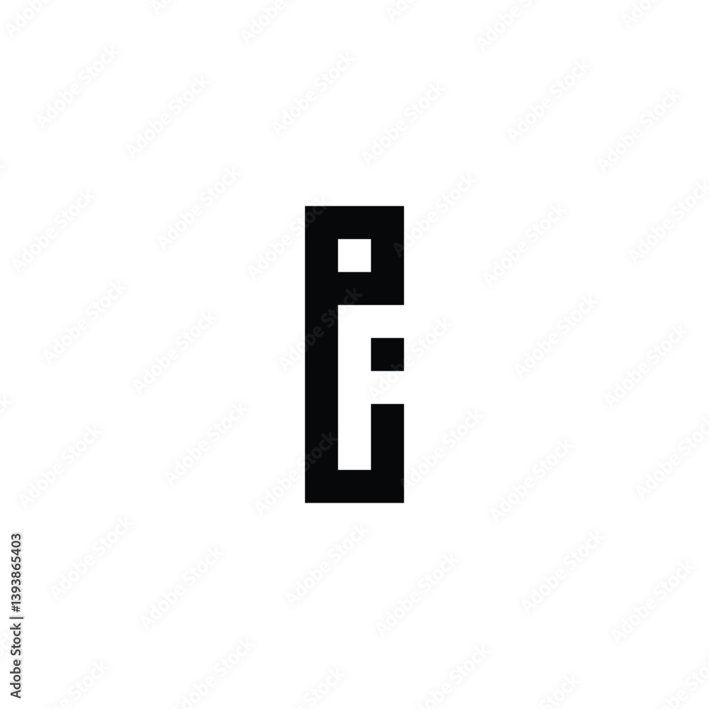 Letter eF rectangle geometric symbol simple logo vector Letter eF rectangle geometric symbol simple logo vector