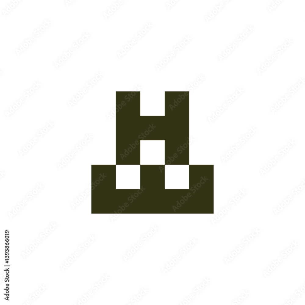 Fototapeta premium Letter Hw square geometric symbol simple logo vector