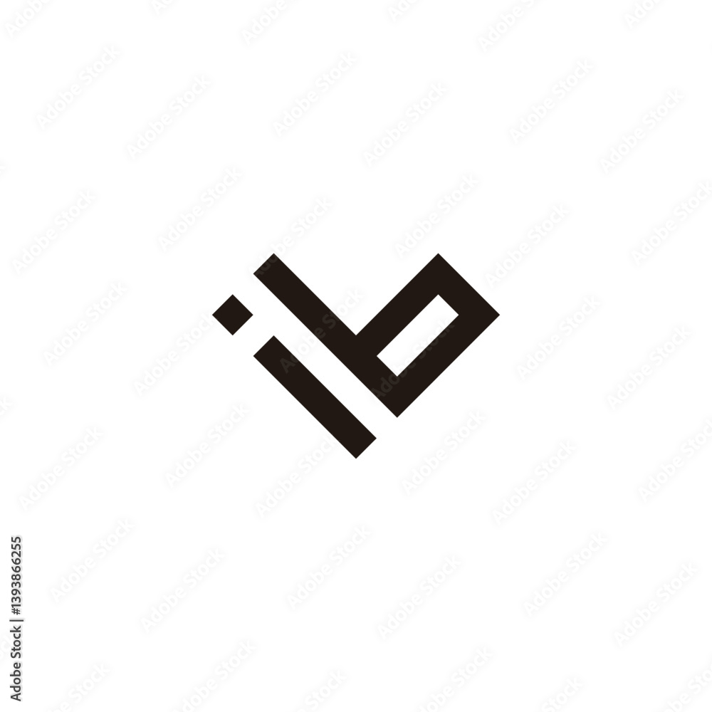 Letter ib heart, square geometric symbol simple logo vector Letter ib heart, square geometric symbol simple logo vector