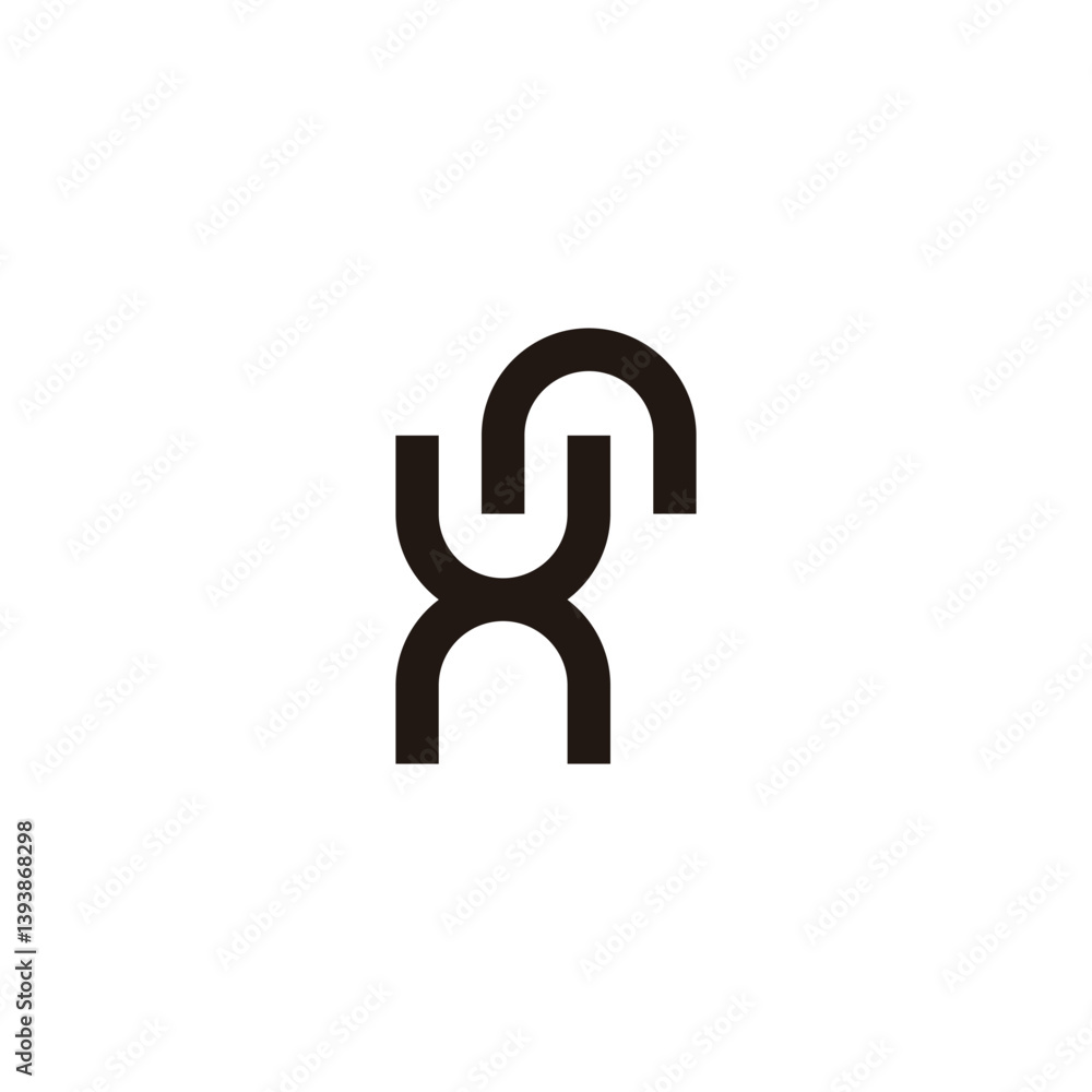 Letter Hn curve geometric symbol simple logo vector Letter Hn curve geometric symbol simple logo vector