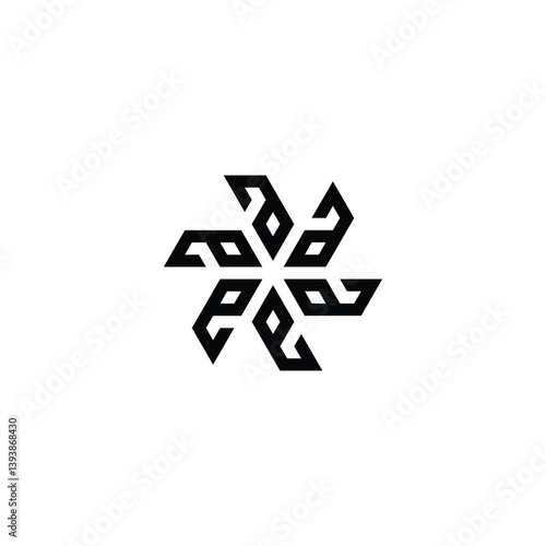 Letter a rounded, knifes geometric symbol simple logo vector