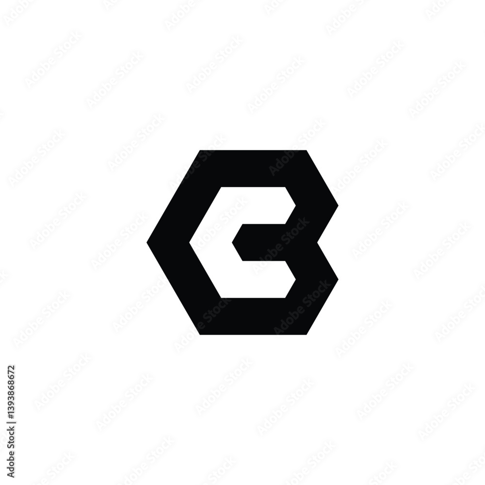 Letter CB hexagon geometric symbol simple logo vector Letter CB hexagon geometric symbol simple logo vector