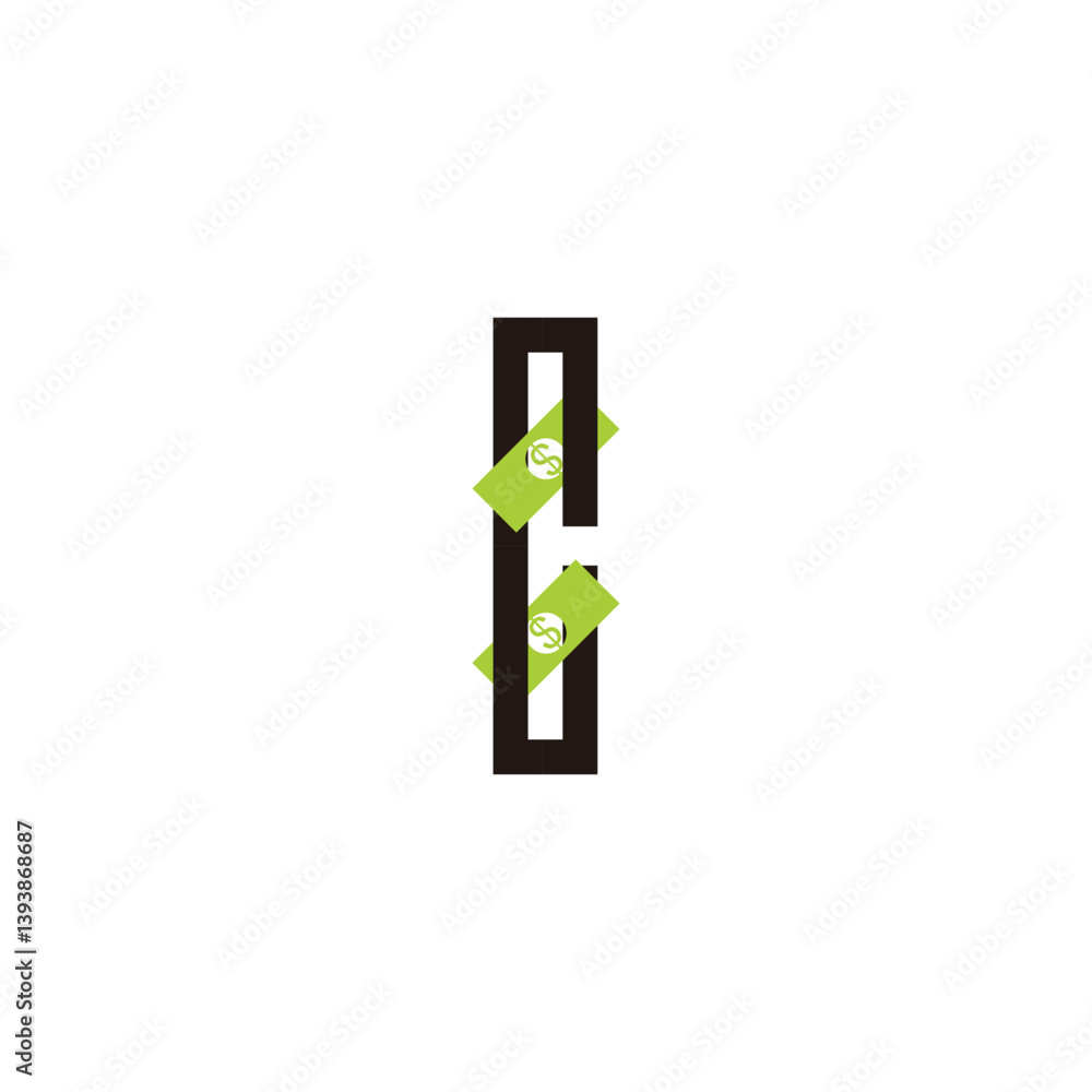 Letter C money, square geometric symbol simple logo vector Letter C money, square geometric symbol simple logo vector